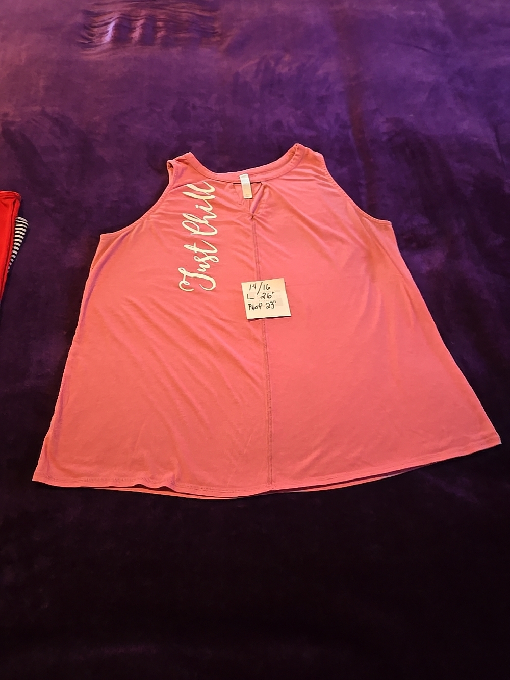 Cacique Women's "Just Chill" Pink Sleeveless Sleep Top